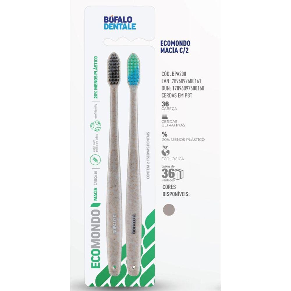 Escova Dental Ecomondo Macia Com 2 Bufalo