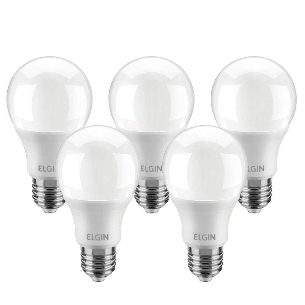 Kit 5 Lâmpadas Led 12w Elgin 6500k Bulbo A60