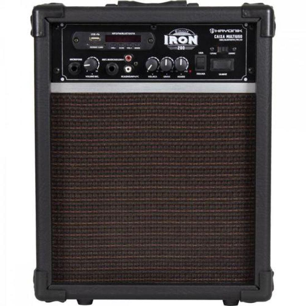 Caixa Multiuso Hayonik Iron Classic 200 30W Bluetooth Preta