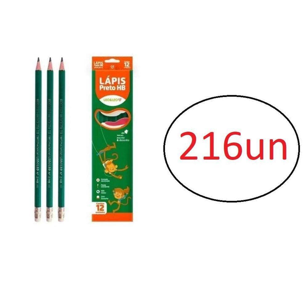 Kit Lapis Preto Grafite Hb Sextavado Atacado 216 Unidades