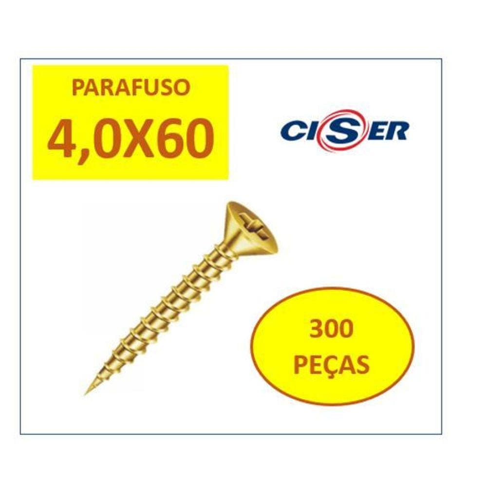 Parafuso Chipboard 4,5X60 Cabeça Chata Para Madeira 300 Un