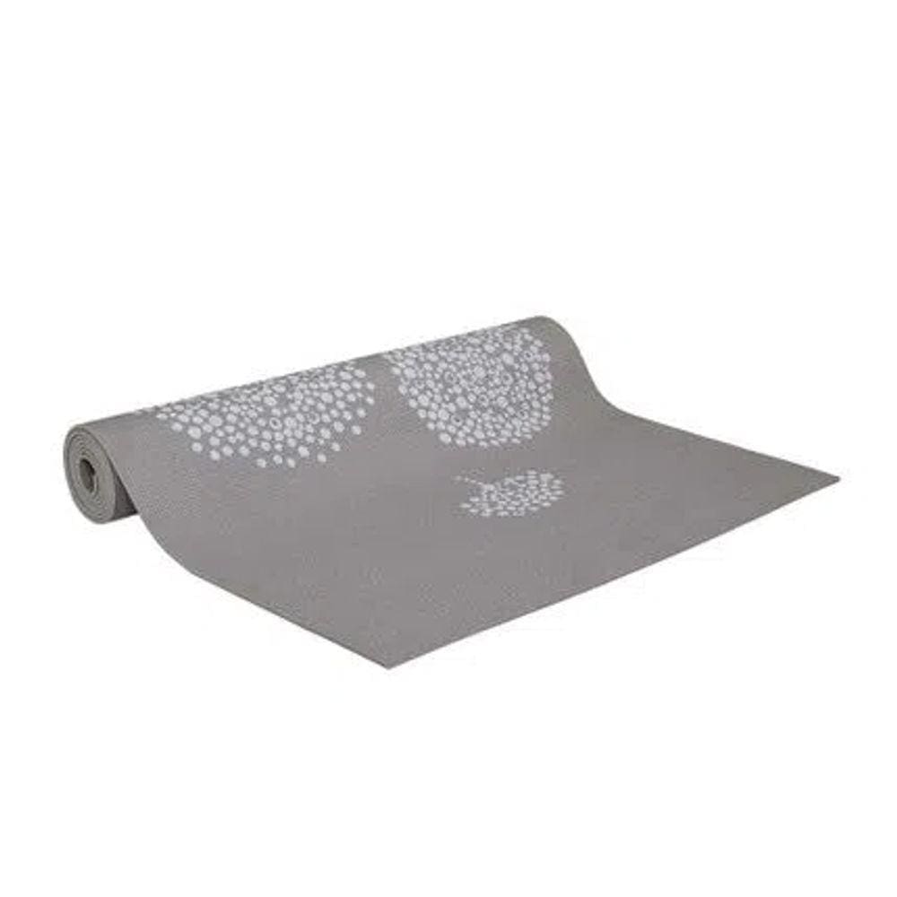 Tapete para Yoga Atrio em PVC Cinza com Estampa Primavera