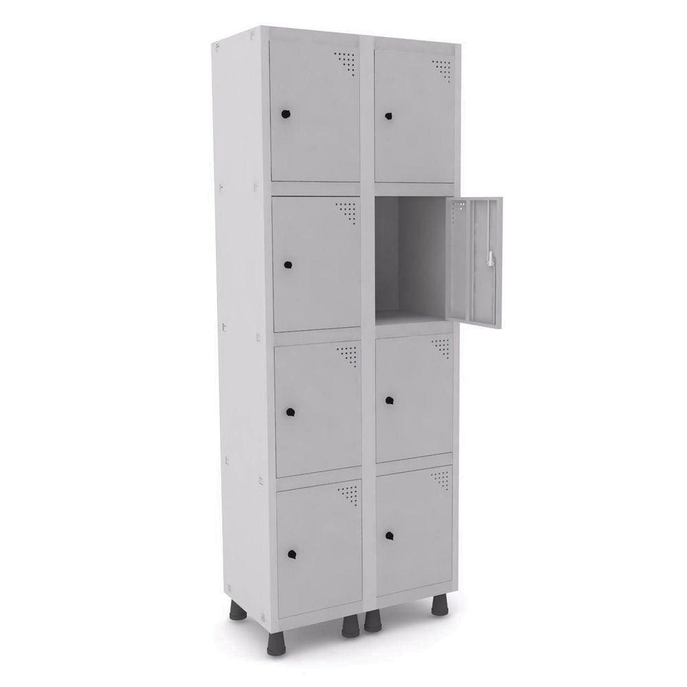Roupeiro De Aço 2M 08 Portas Pitão Pandin - Cinza