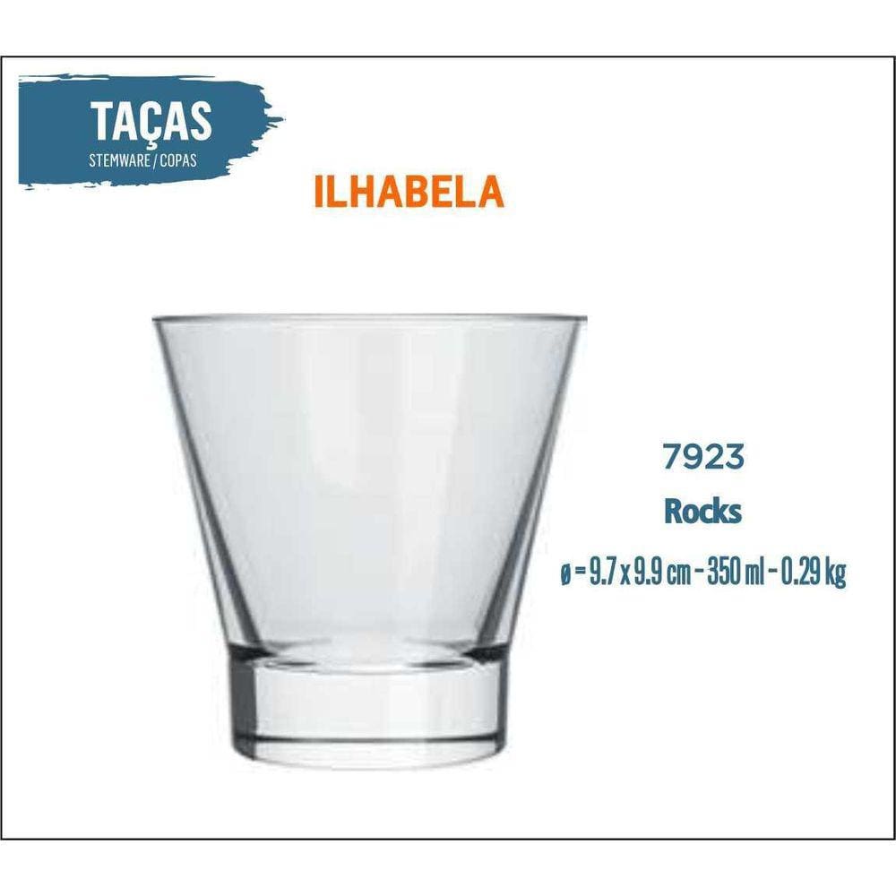 24 Copos Ilhabela 350Ml - Whisky Drink Coquetel Batida Suco