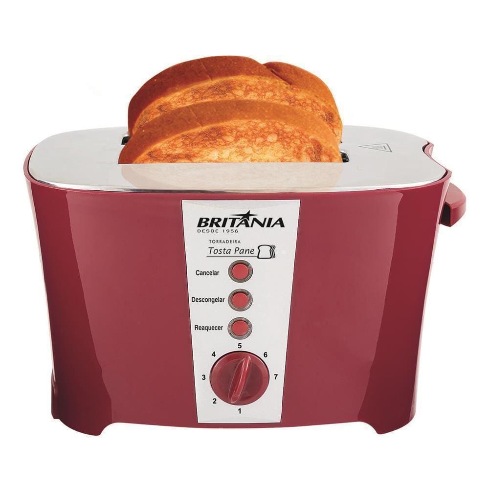 Torradeira Britânia Tosta Pane Vermelho - 220V