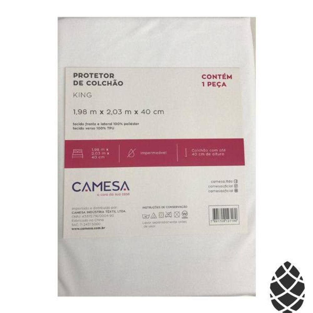 Protetor Colchão King Camesa Malha Impermeável 198X203X40