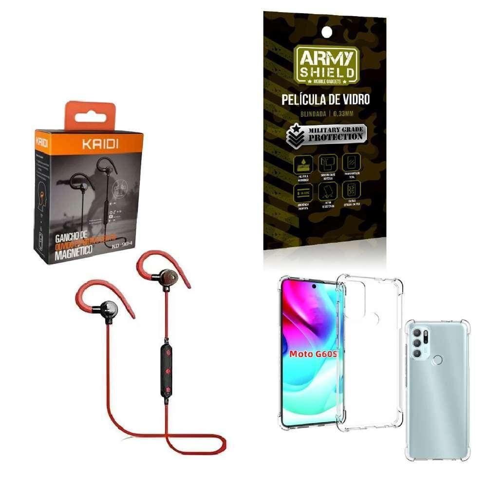 Kit Capinha Moto G60 S Fone Bluetooth E Película De Vidro 3D