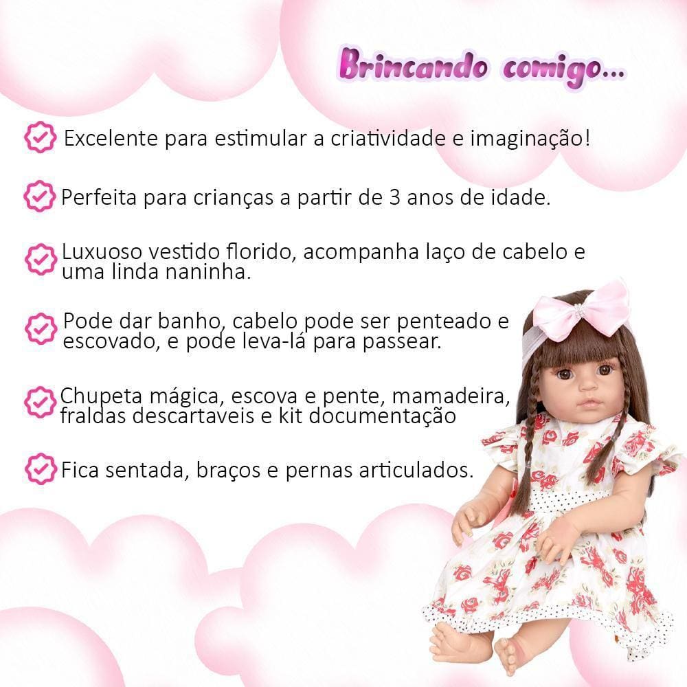 Boneca Bebê Reborn Cegonha - Vinil Realista, Bege, 46cm - Carrefour