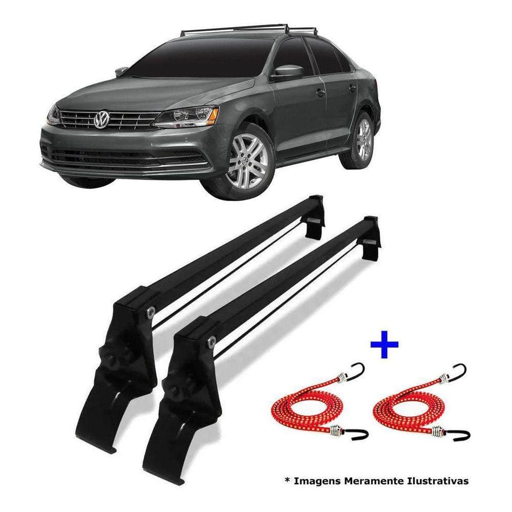 Rack De Teto Bagageiro + 2 Elasticos Jetta Ano 12/18