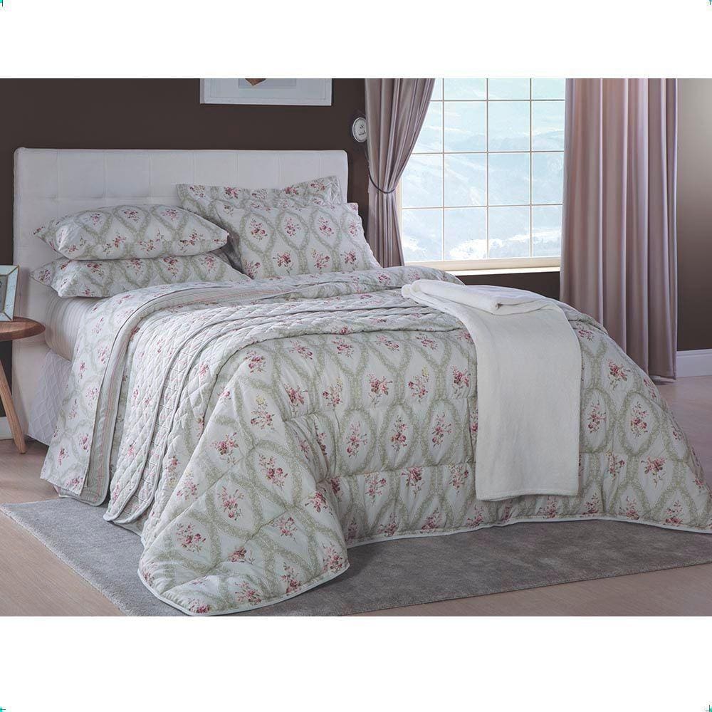 Jogo De Cama Casal 220x250cm Camafeu 140 Fios Realce Premium
