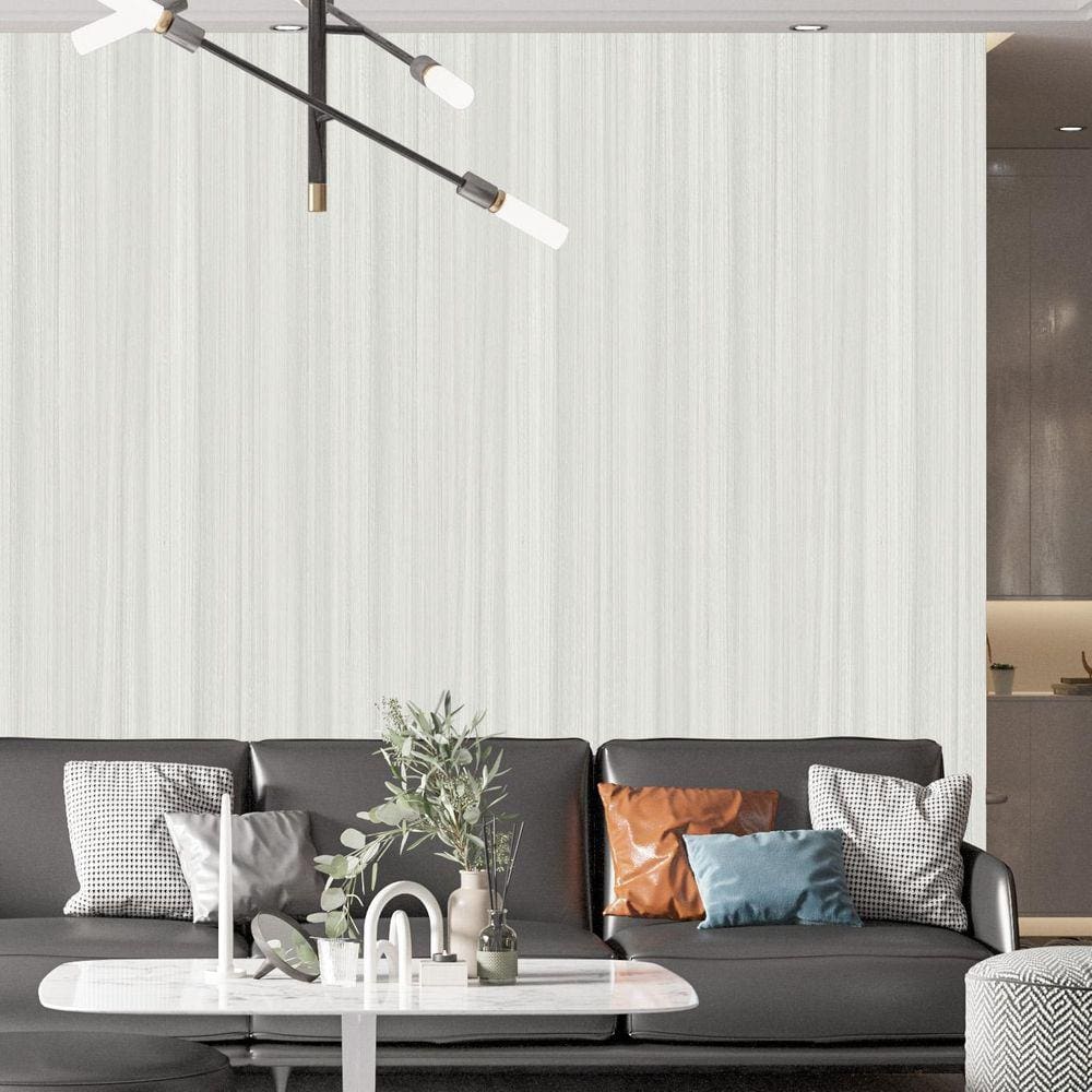 Kit 7 Rolos Papel De Parede Adesivo Madeira Cinza Claro 3,0M