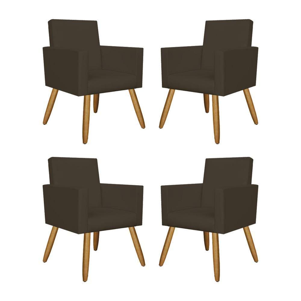 Kit 4 Poltronas Decorativa Cadeira Escritório