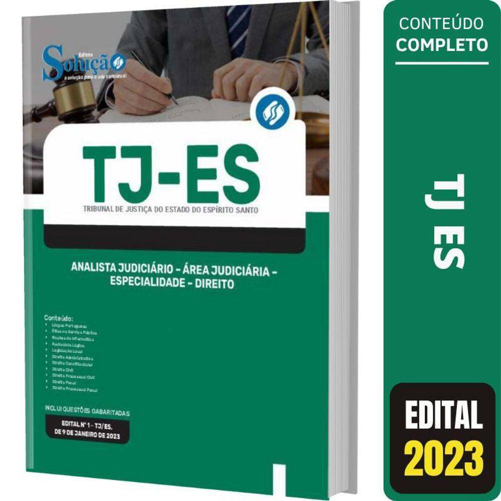 Apostila Concurso Tj Es - Analista Área Judiciária - Direito