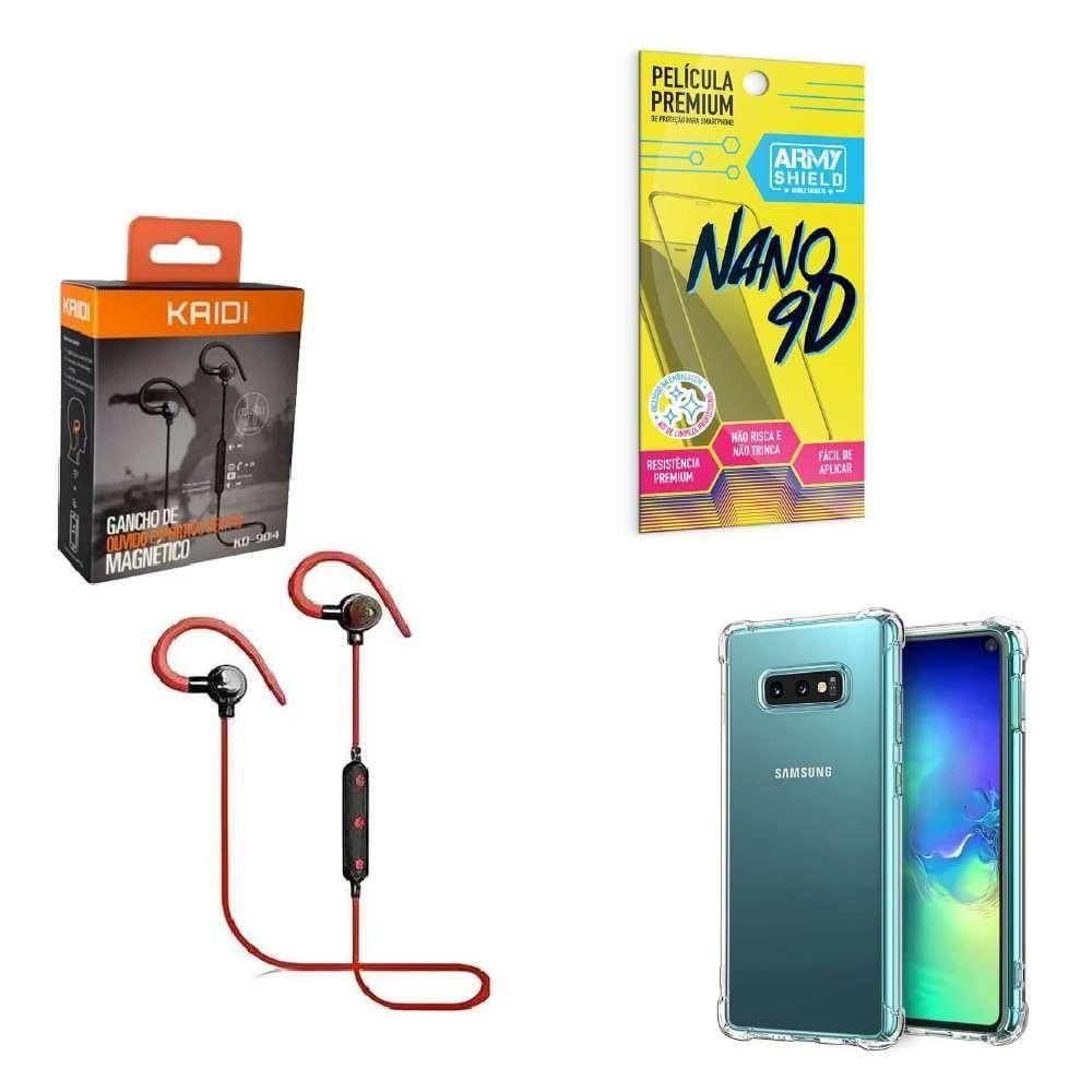 Kit Capinha Samsung S10 E Fone Bluetooth E Película 9D