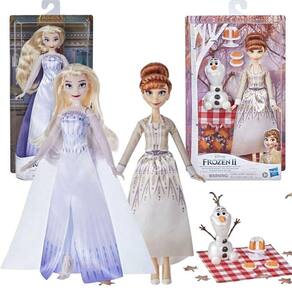 Kit Com 2 Boneca Do Filme Frozen Musical Ana E Elsa 30cm