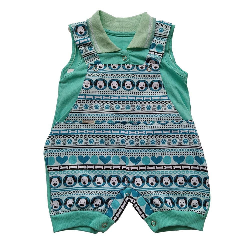 Macacão infantil Jardineira masculino Verde