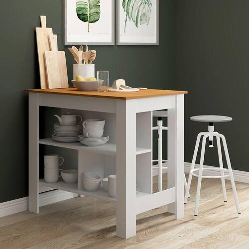 Bancada Ilha Gourmet para Cozinha 103 x 92 Cm MDP Branco 0746 MENU Menor preço em Bancada Ilha Gourmet para Cozinha 103 x 92 Cm MDP Branco 0746 MENU