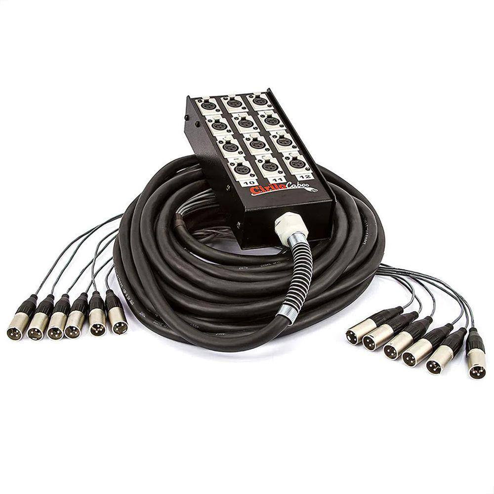 Medusa 8 Vias Com Conectores Xlr Neutrik - 70 Metros