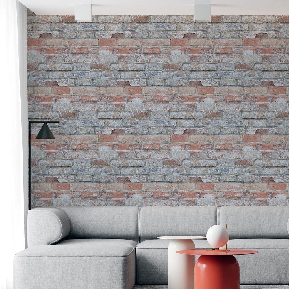 Kit 10 Rolos Papel De Parede Adesivo Tijolo Rústico 3,0M