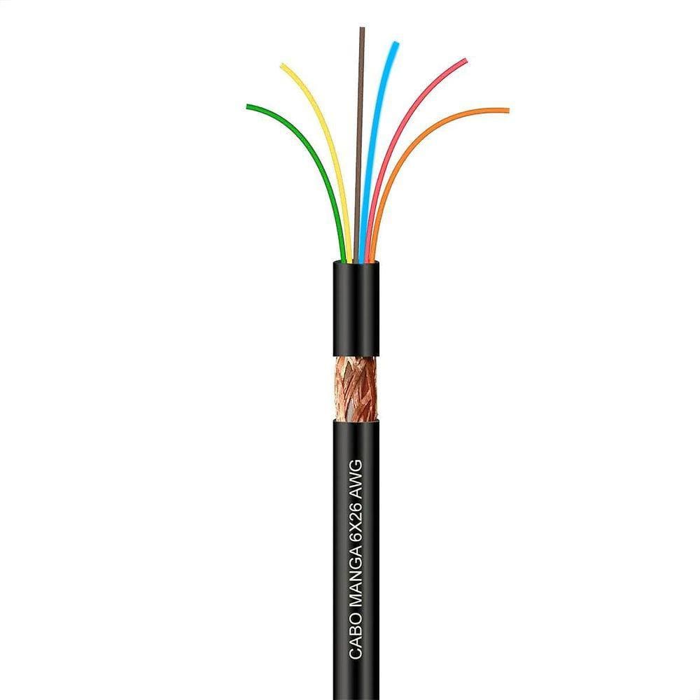 Cabo Manga 6X26 Awg - Com Blindagem Preto - 40 Metros