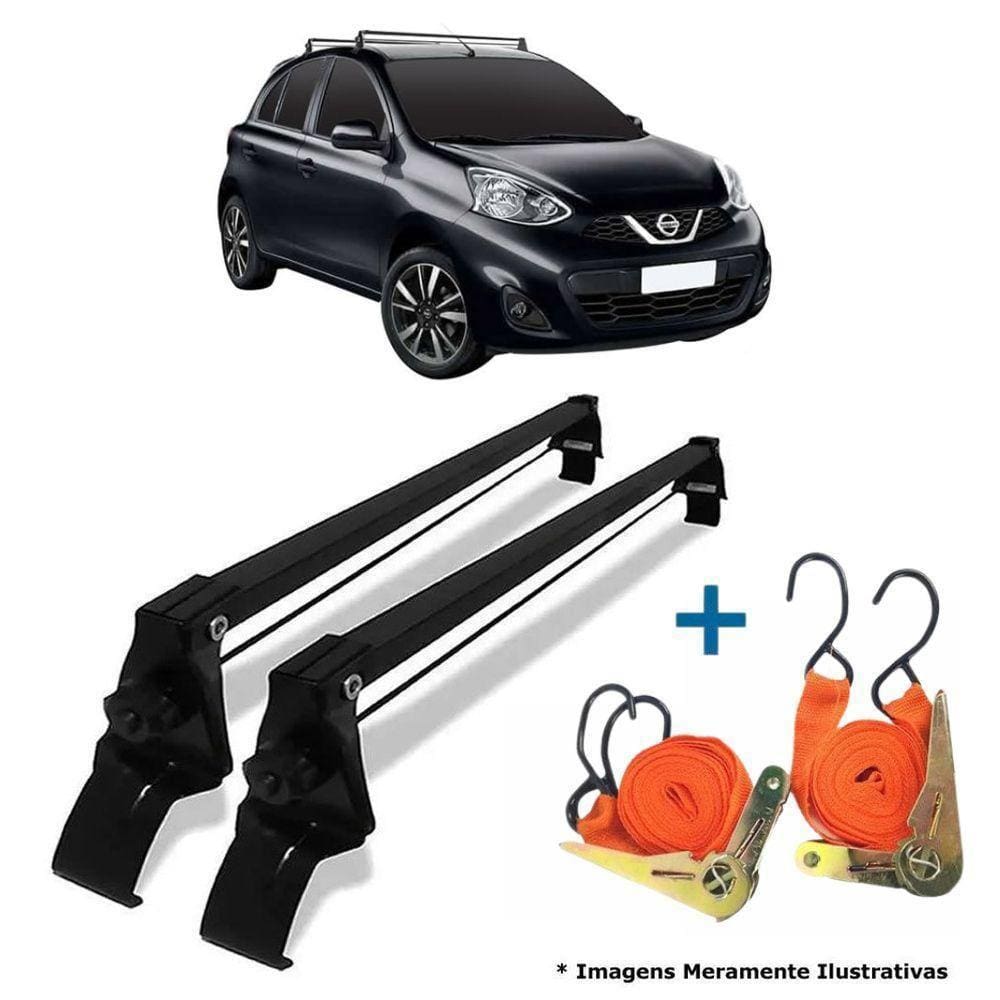 Rack De Teto Bagageiro + 2 Cintas March Ano 11/20