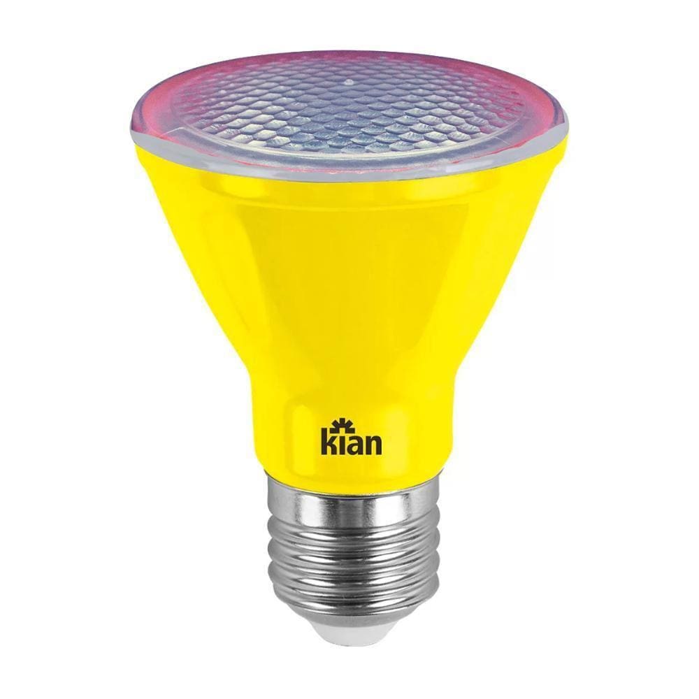 Kit 5 Lampada Led Decor Par20 6W Amarelo Bivolt E27 Kian