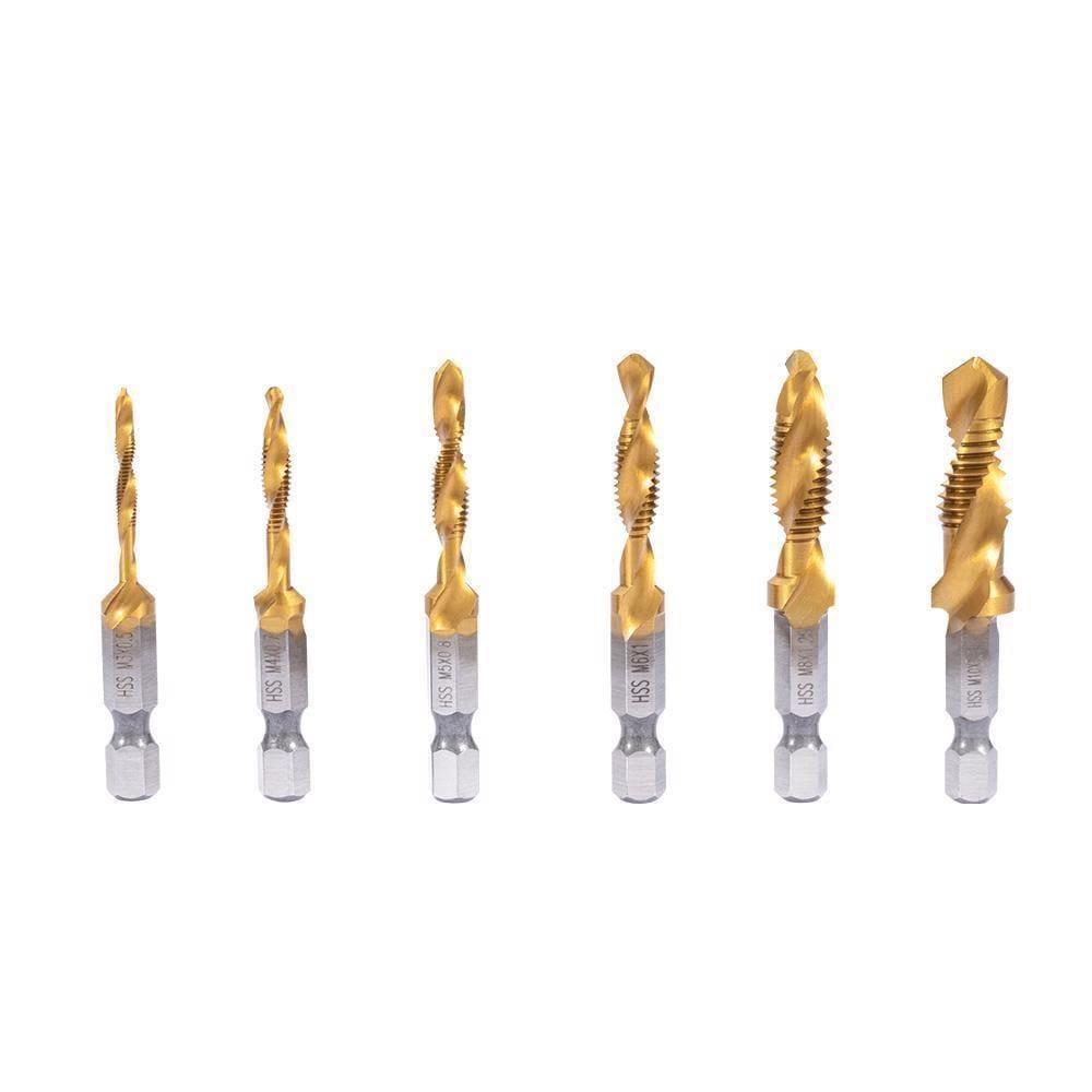 Jogo De Brocas Macho De Titânio Aço Rápido 6 Peças Rocast