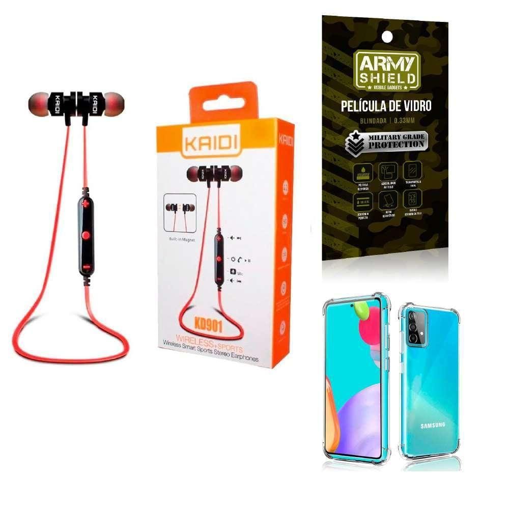 Kit Capinha Samsung A52 + Fone Esportivo E Película De Vidro