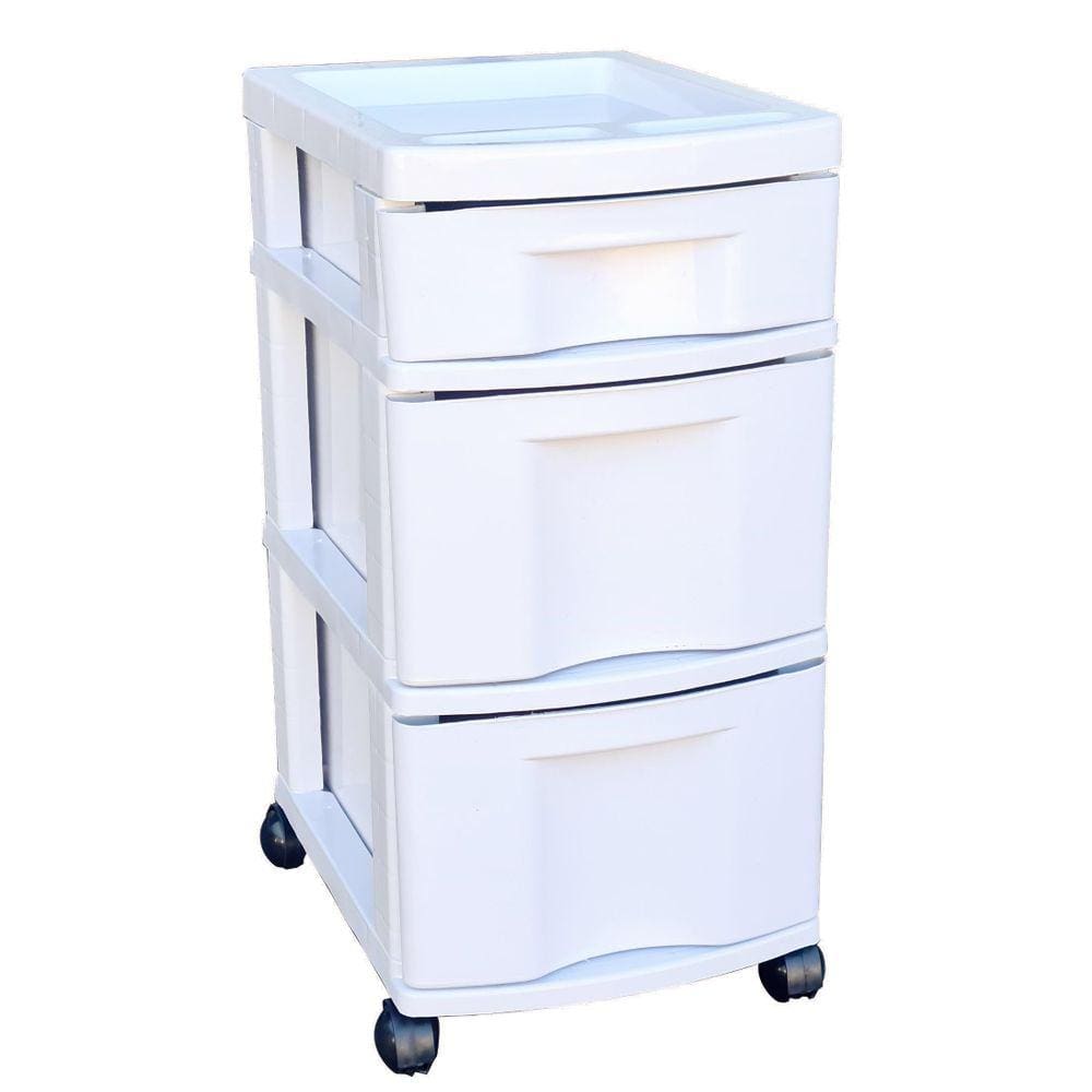 Gaveteiro Plástico Organizador Branco 3 Gavetas Agraplast