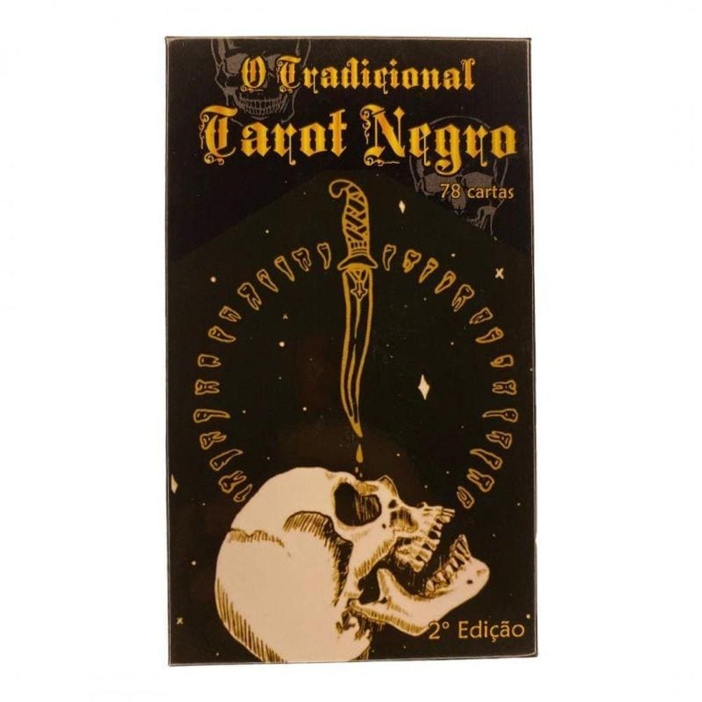 Baralho O Tarot Negro 78 Cartas Completo Todos Os Arcanos