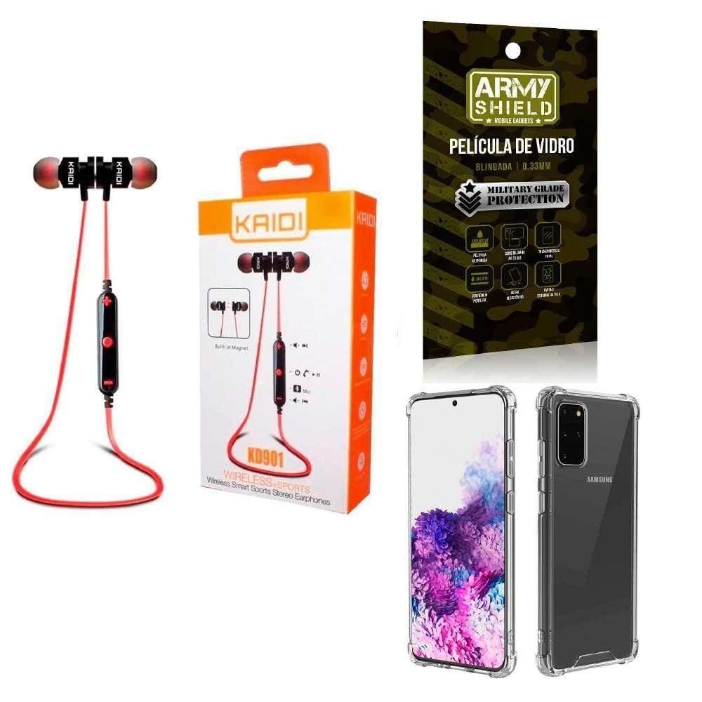 Capa Samsung S20 Plus + Fone Esportivo E Película De Vidro