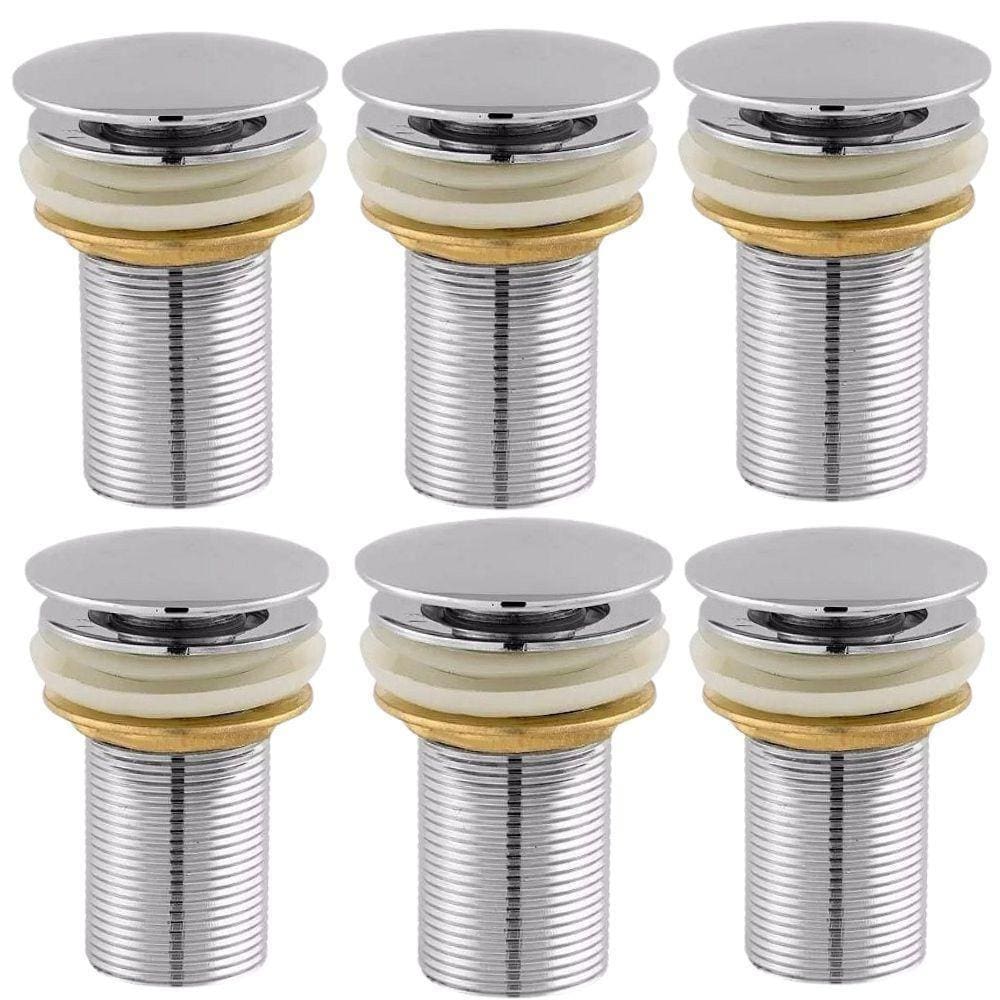 Kit 6 Válvula Click Lavatorio 1 1/4 Metal Inox Cuba Tanque