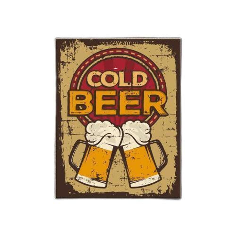 Kit 5 Placas Decorativa - Cold Beer Cerveja Modelo 2 Pints