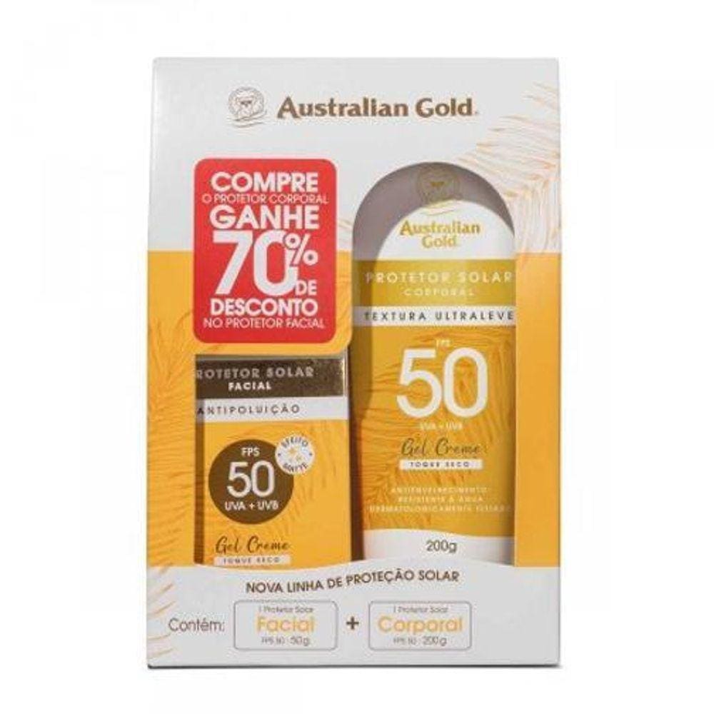 Kit Australian Gold Protetor Solar Corporal Fps 50 200G + Pr