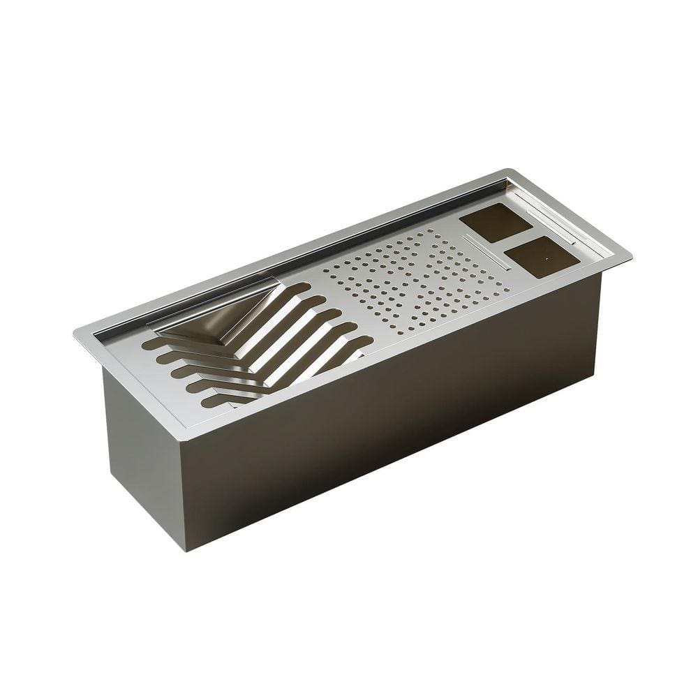 Calha Inox Slim 44X17Cm Úmida Pratos Talheres Copos - Ludrio