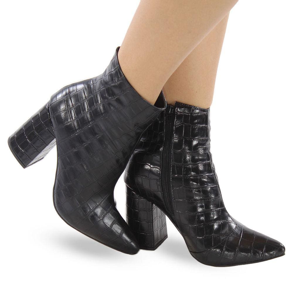 Bota Modarpe Salto Médio Grosso Bico Fino Cano Curto C16