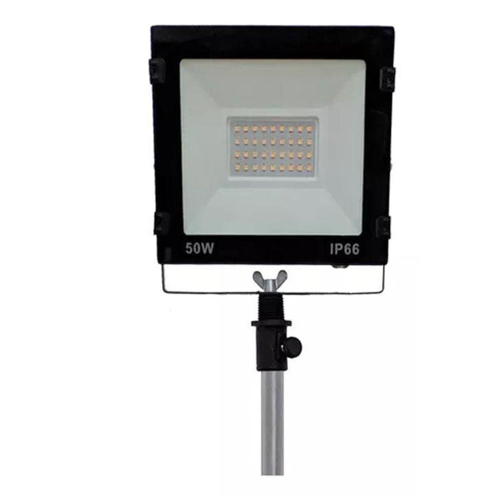 Holofote 50W Refletor Iluminação Led Branco Frio Com Fiação