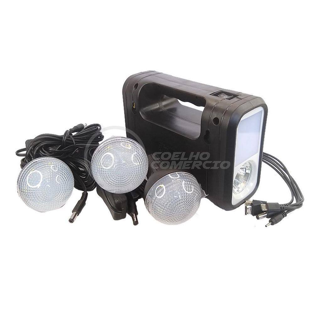 Kit Lanterna Placa Solar Carregador Portatil Energia Nº 10