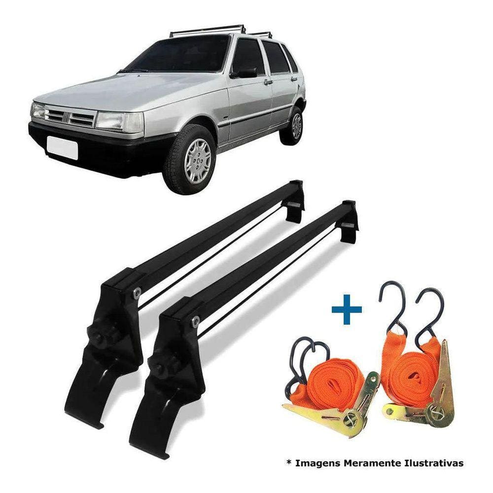 Rack Teto + 2 Cintas Fiat Uno Fire Mille 4 Portas Ano 1984