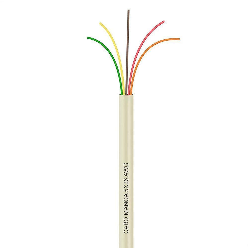 Cabo Manga 5X26 Awg - Sem Blindagem Bege - 40 Metros
