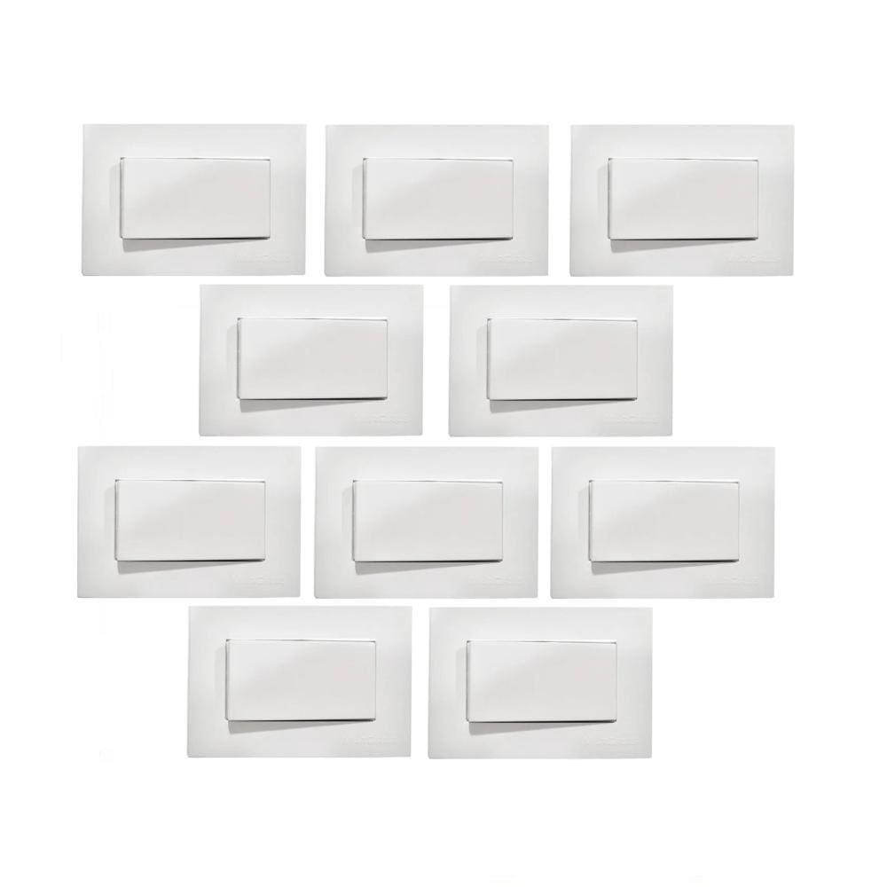 10 Pç Interruptor Simples P/Moveis Mdf Margirius Branco 10A