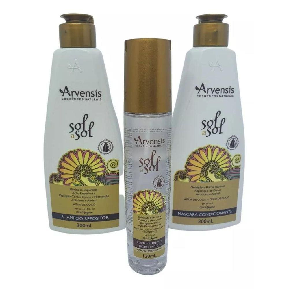 Kit Proteção Solar Dos Fios Sh +Masc + Spray Elixir Arvensis