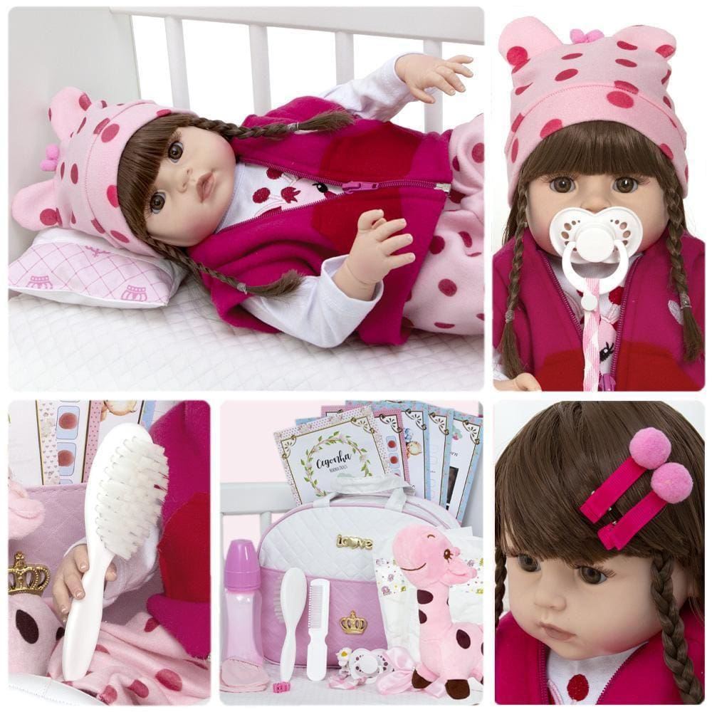 Boneca Bebe Reborn 100% Silicone Realista Luxo Com Itens