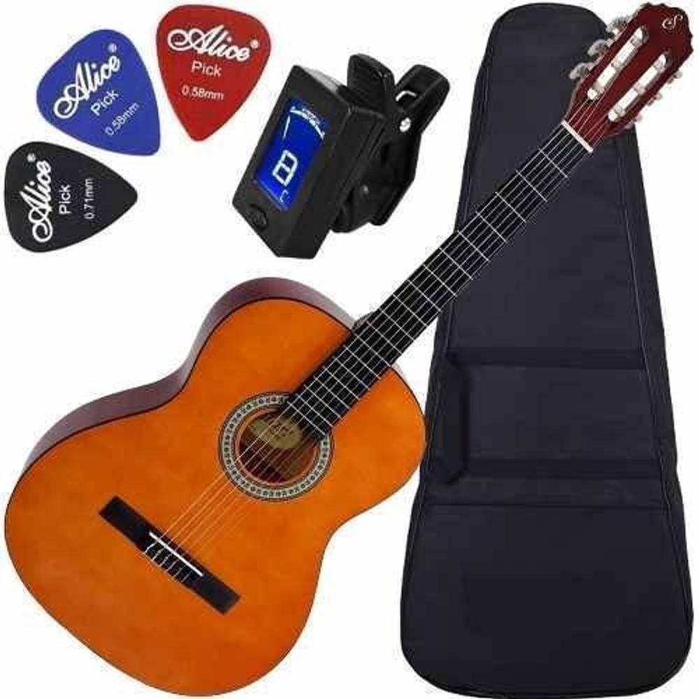 Kit Violão Giannini Acústico Capa Palhetas E Afinador S14