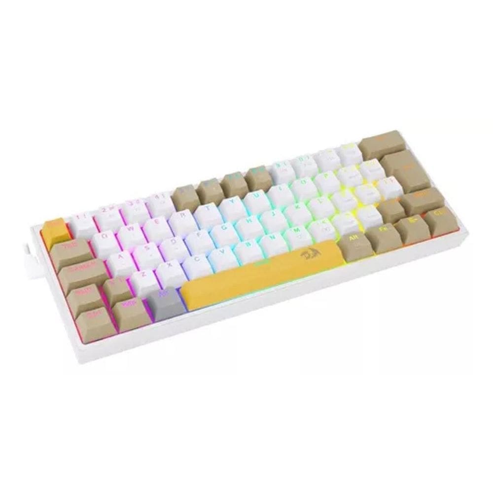 Teclado Gamer Fizz K617Rgb-Yl Wt Gy Rgb Switch Brown Amarelo