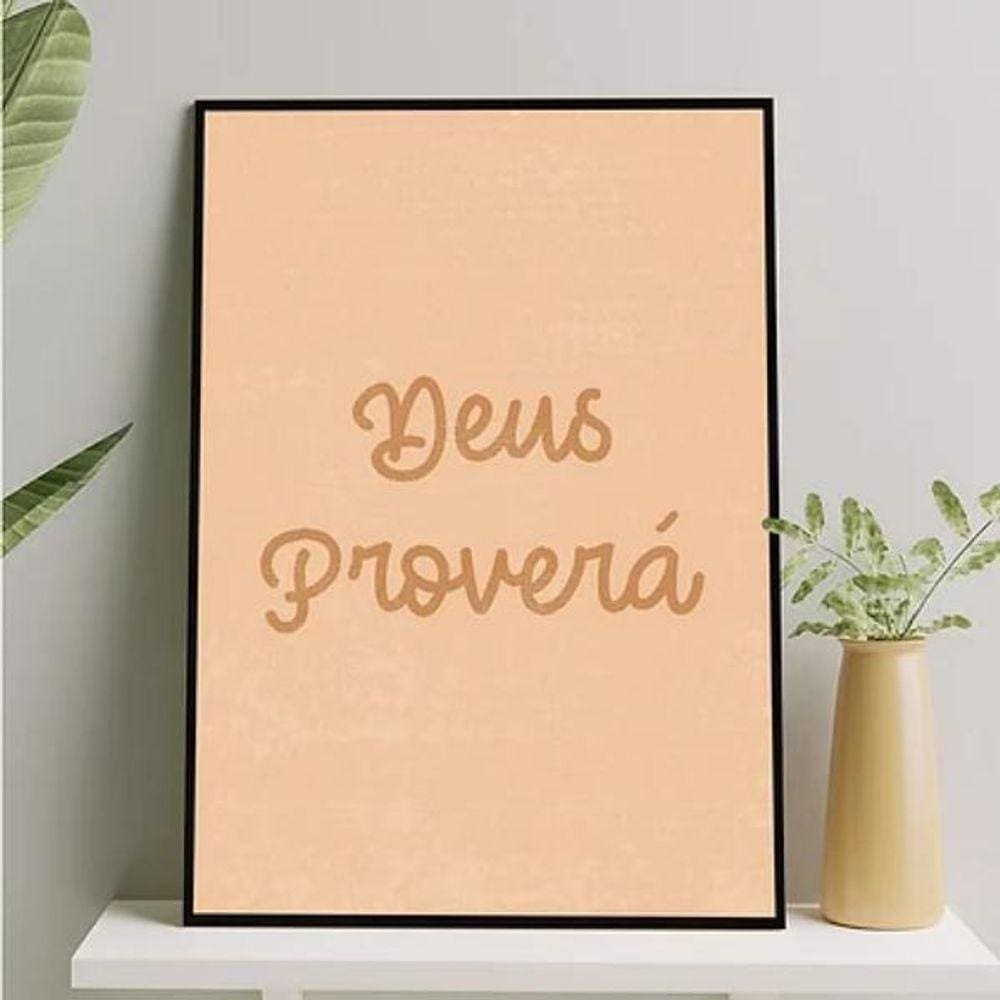 Quadro Deus Proverá 45X34Cm Preta