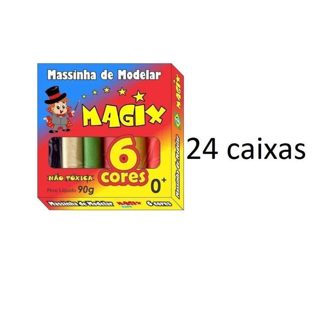 24 Kit Massinha De Modelar 6 Cores Magix 90Grs 24 Caixas