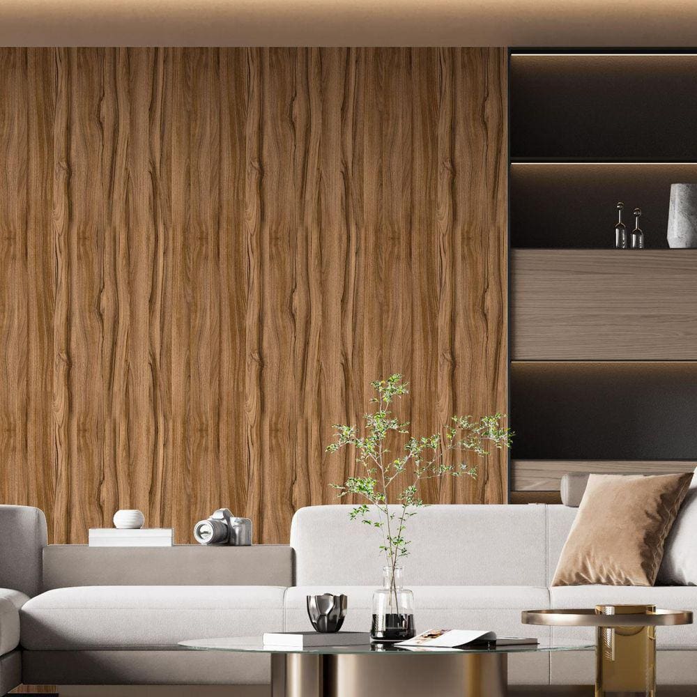 Kit 9 Rolos Papel De Parede Adesivo Madeira Ondulada 3,0M