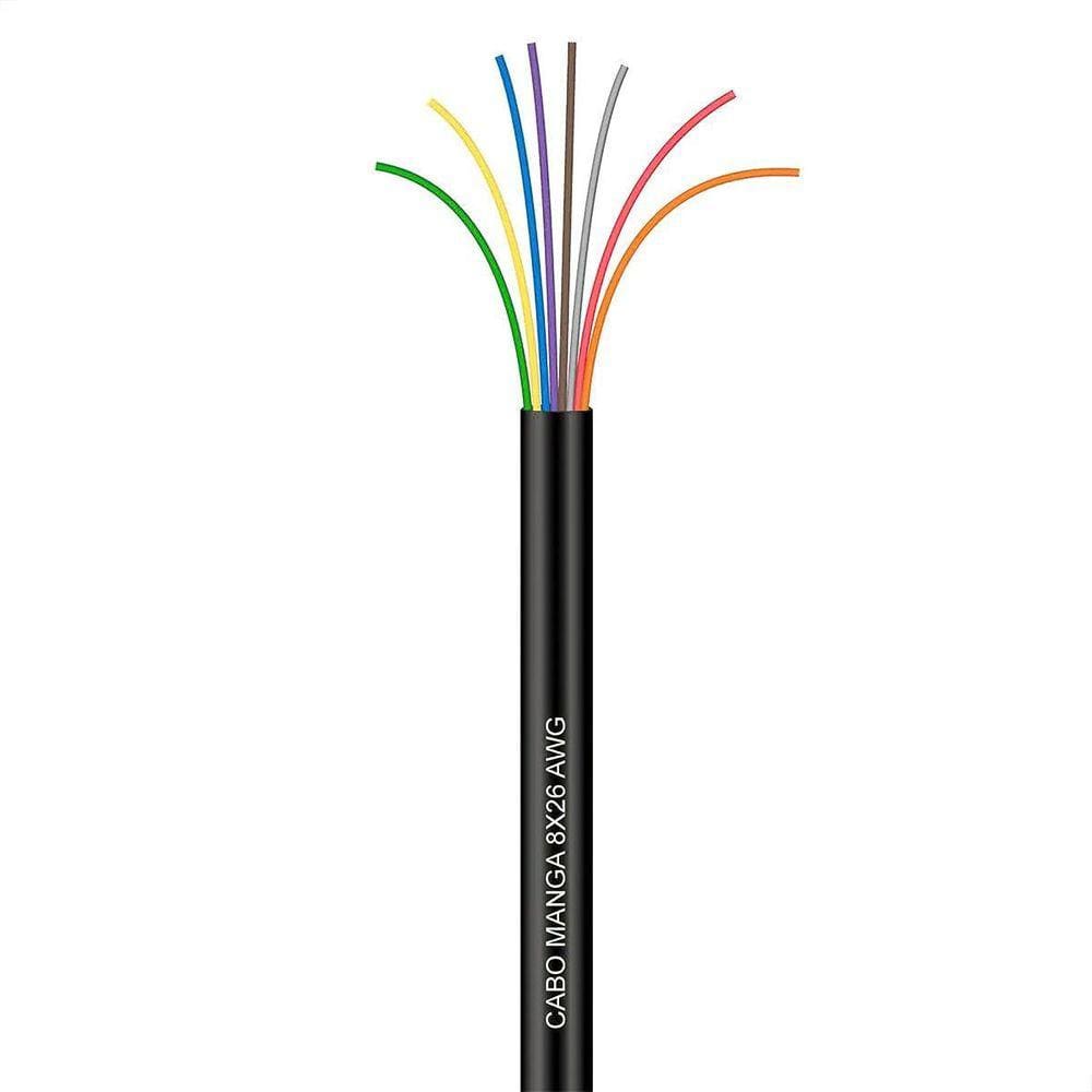 Cabo Manga 8X26 Awg - Sem Blindagem Preto - 30 Metros