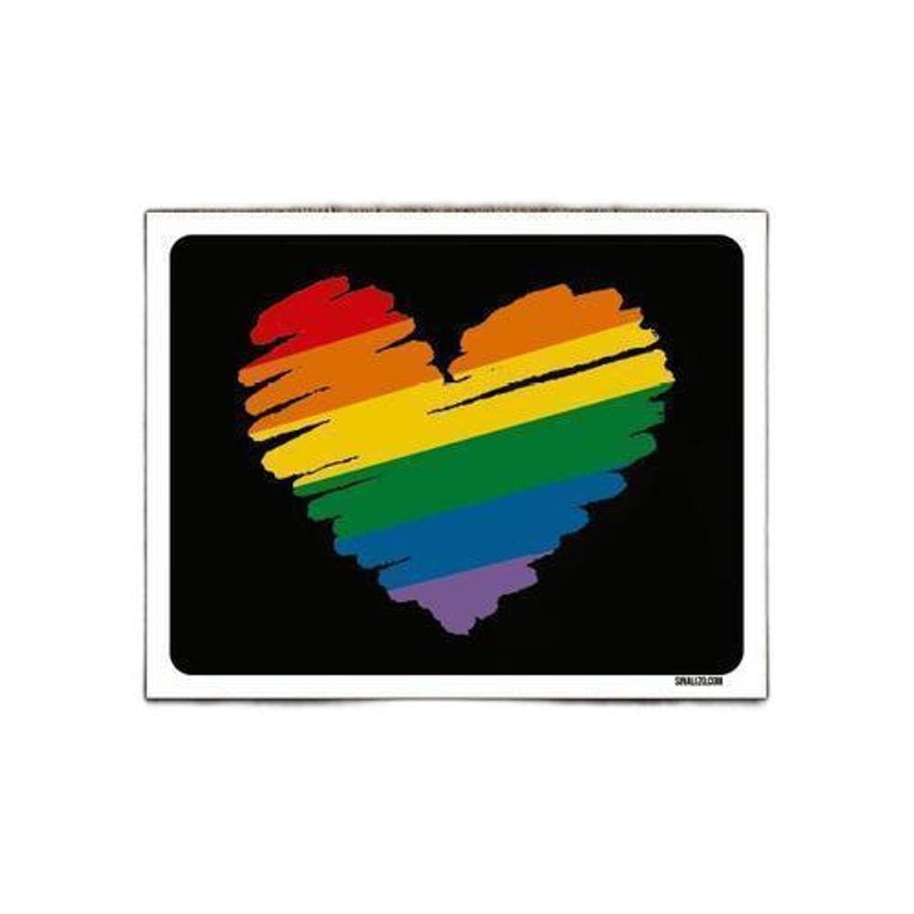 Kit 5 Placas Decorativa - Diversidade Coração Arco Iris